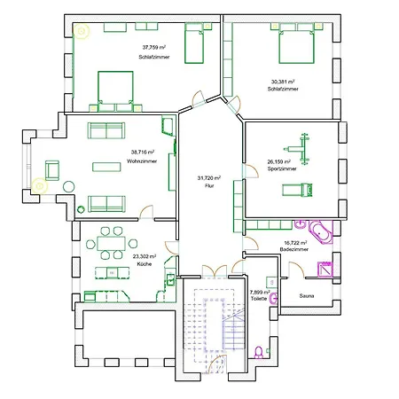 Stadtvilla Zentral 200qm Mit Sauna Und Gym